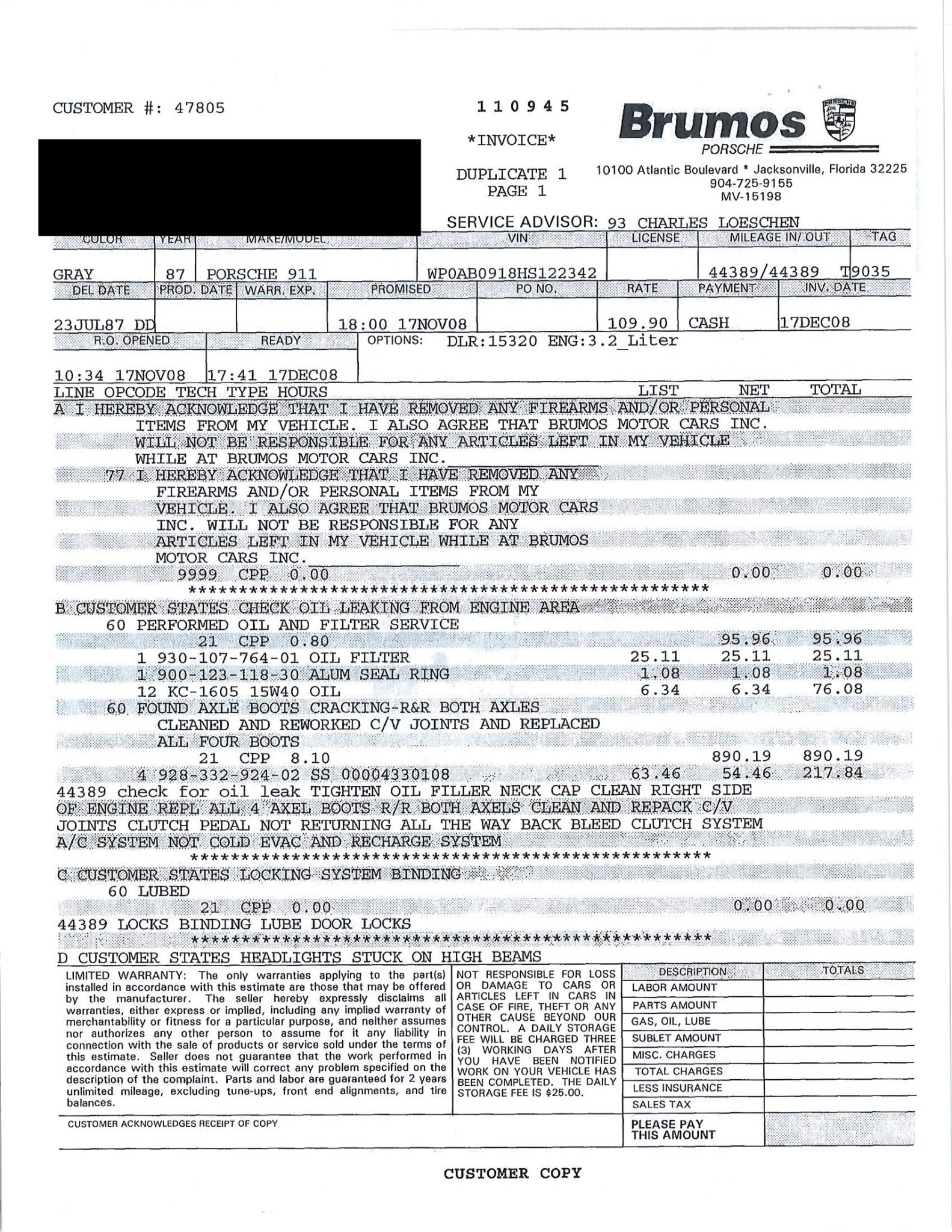 Service record
