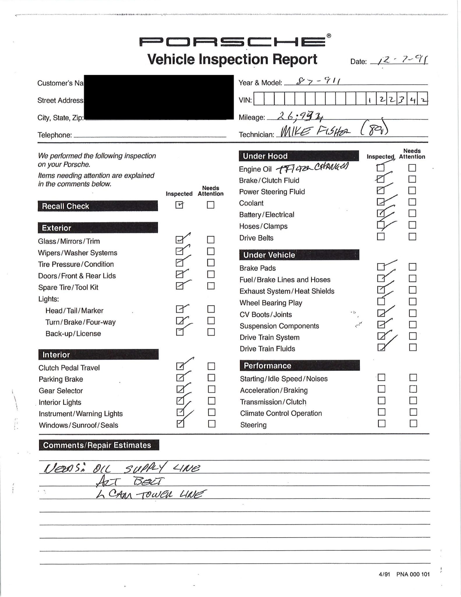 Service record