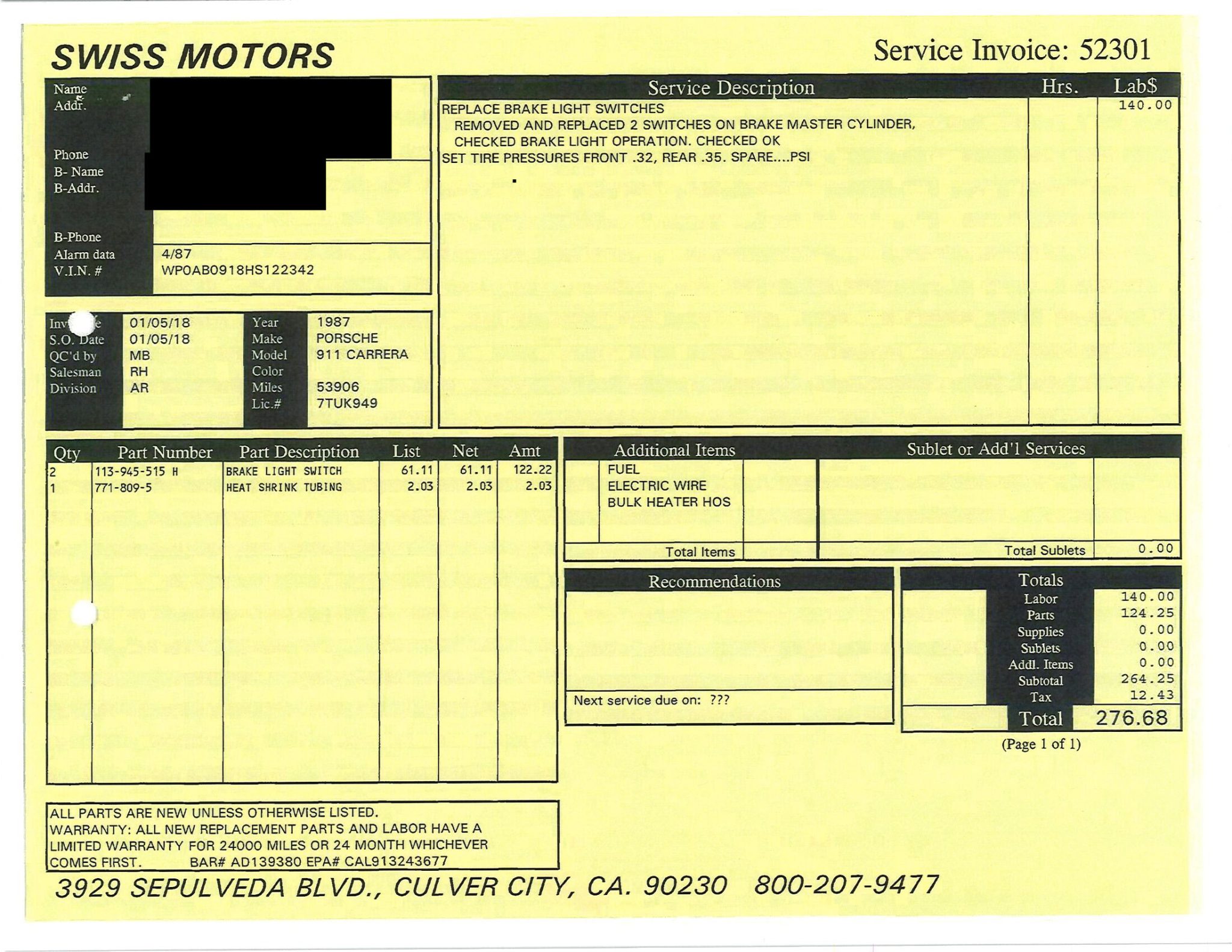 Service record