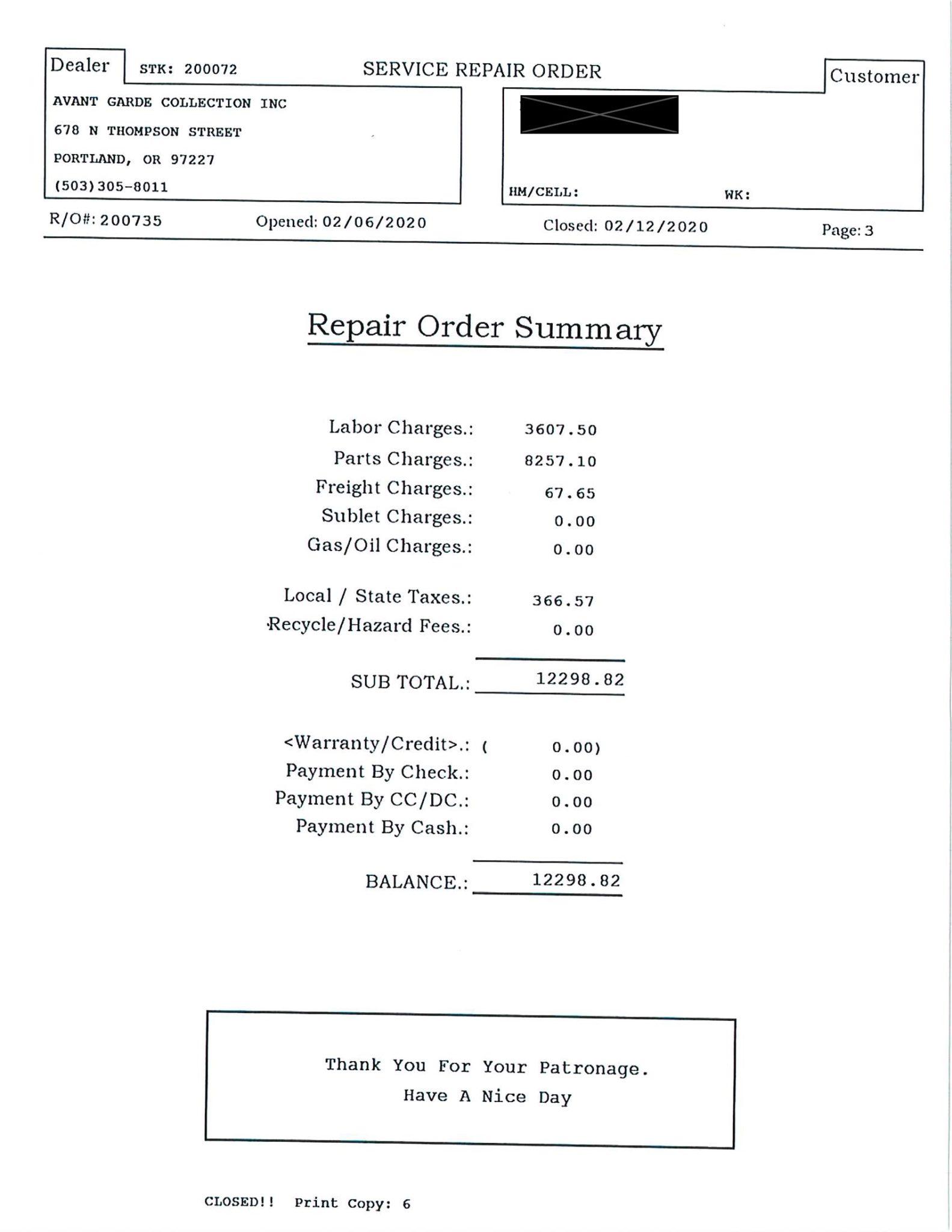 Service record