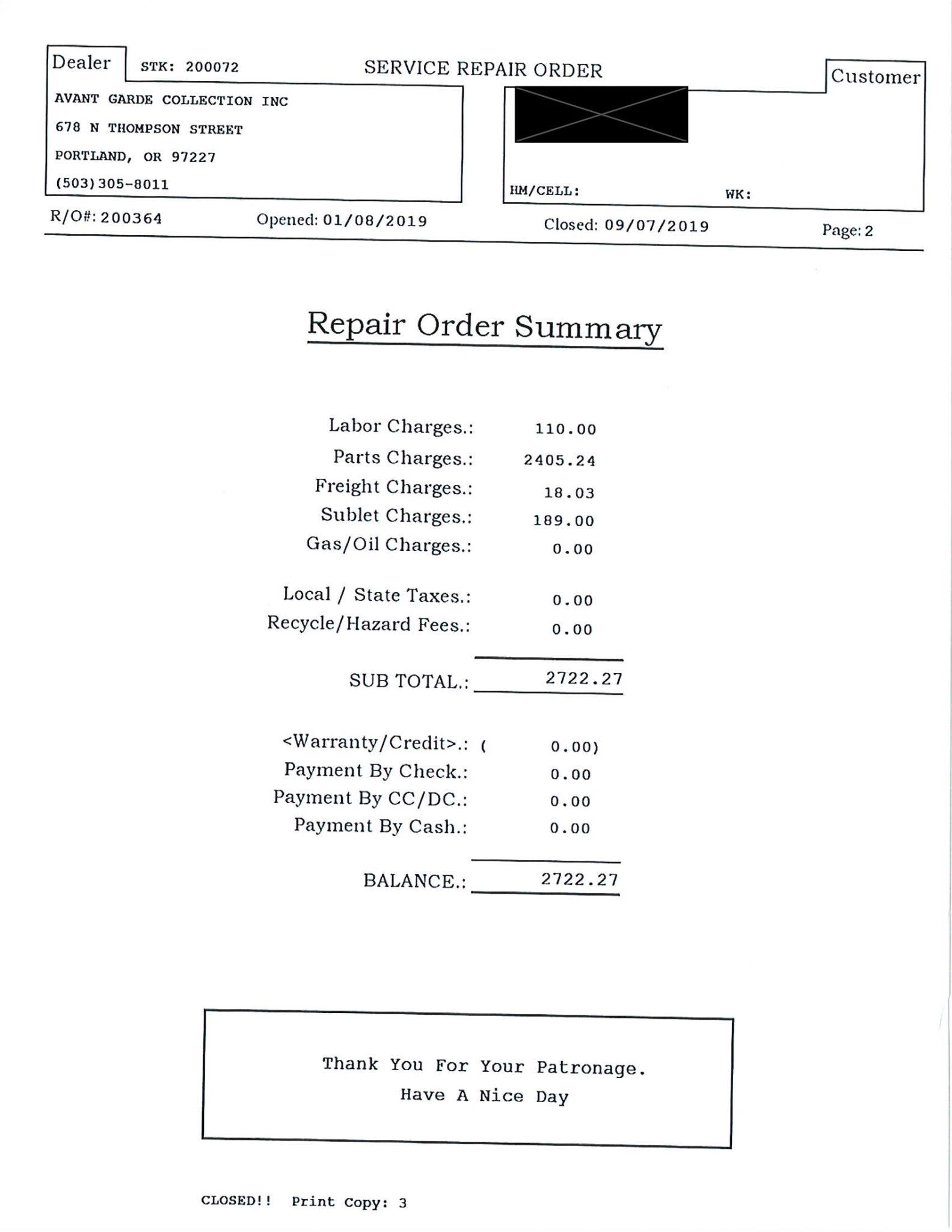 Service record