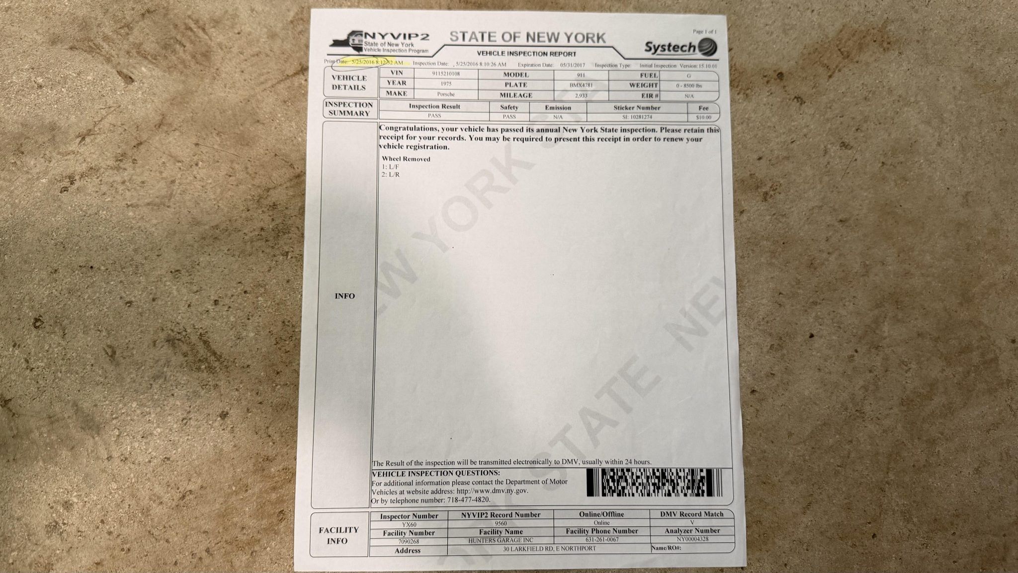 Service record