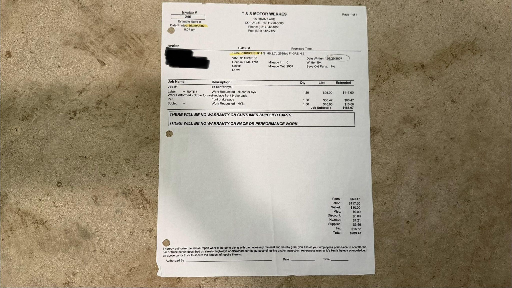 Service record