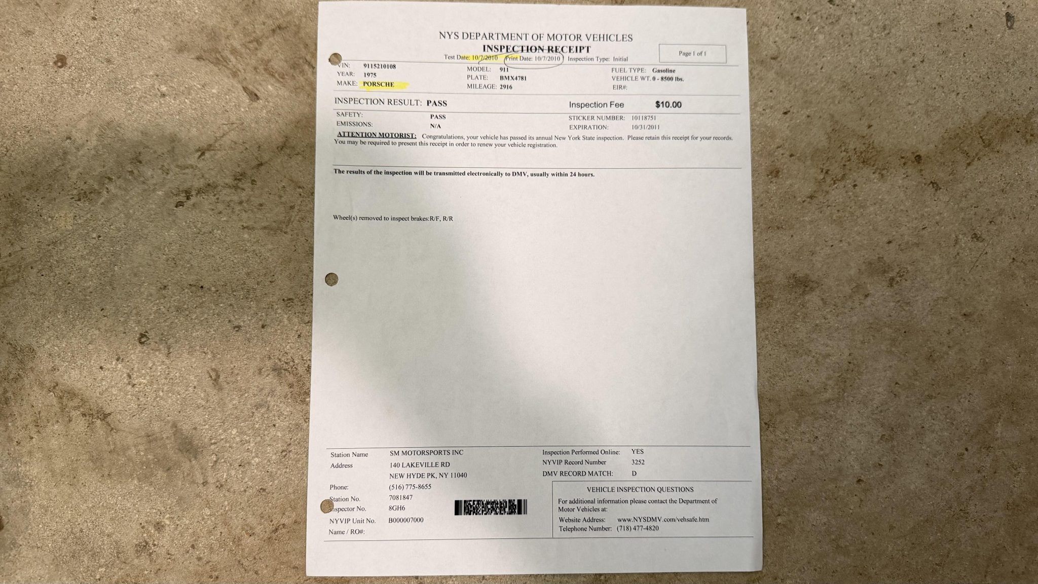 Service record