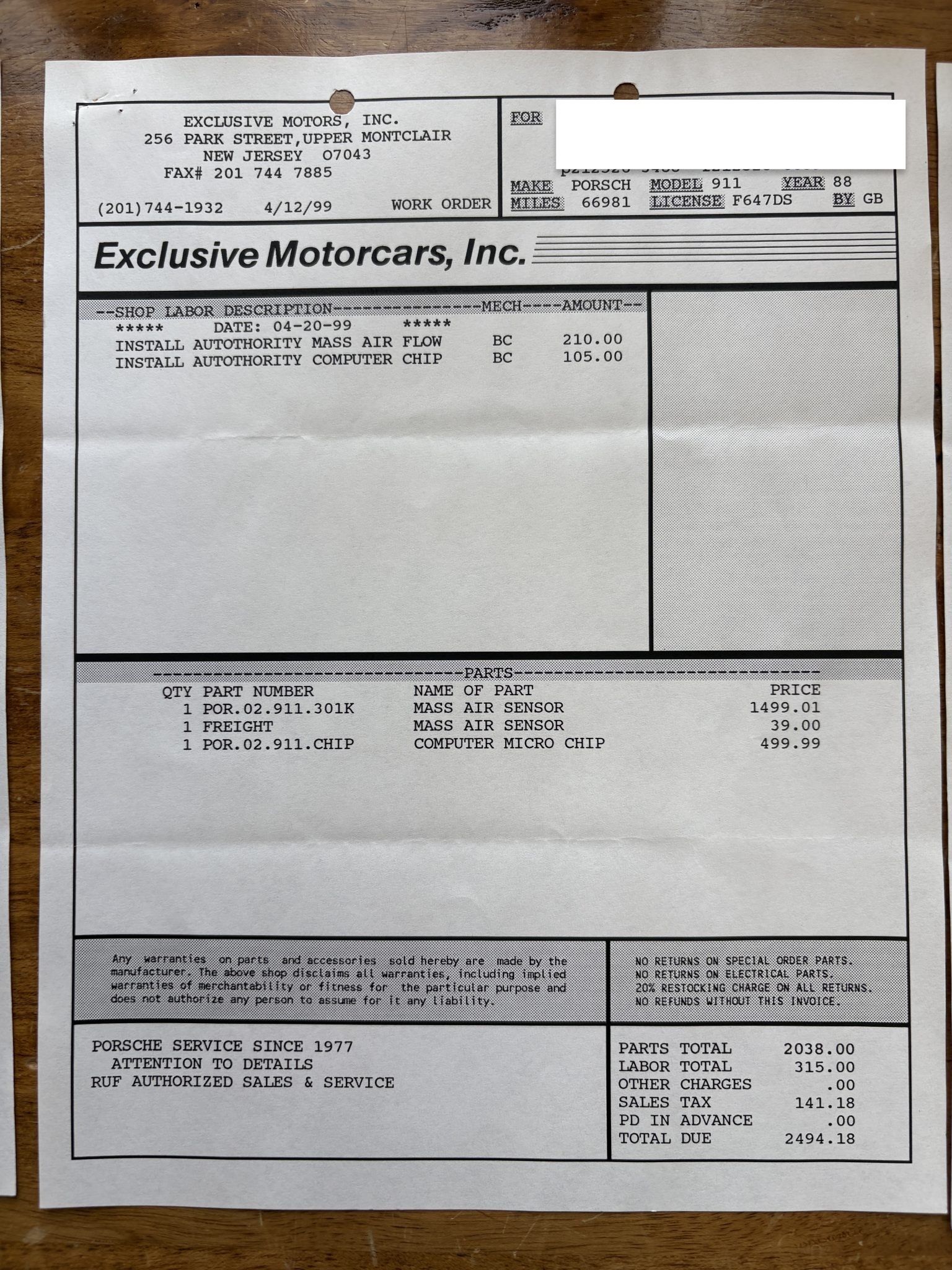 Service record