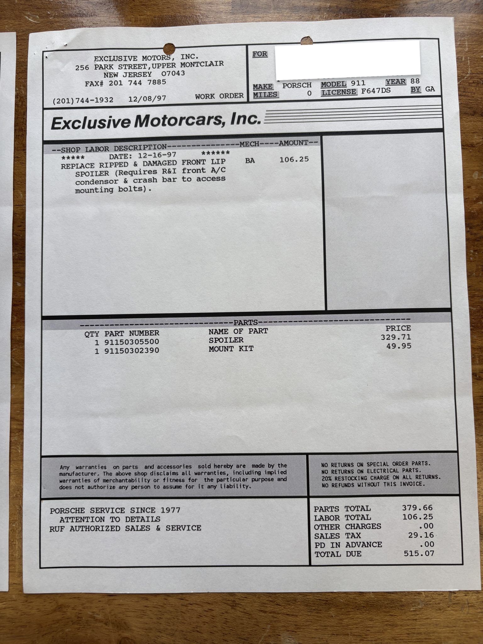 Service record