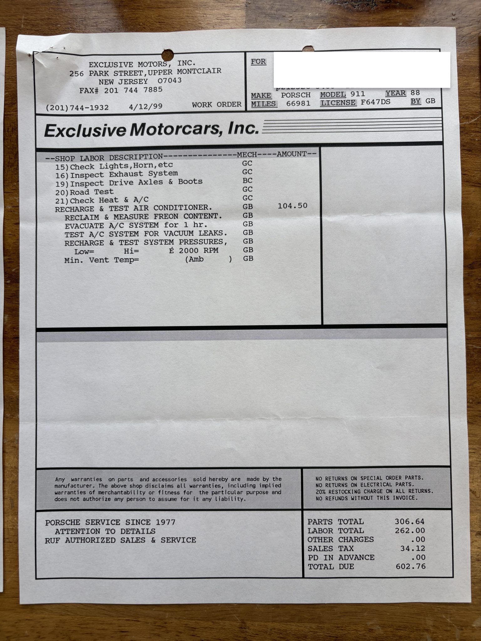 Service record