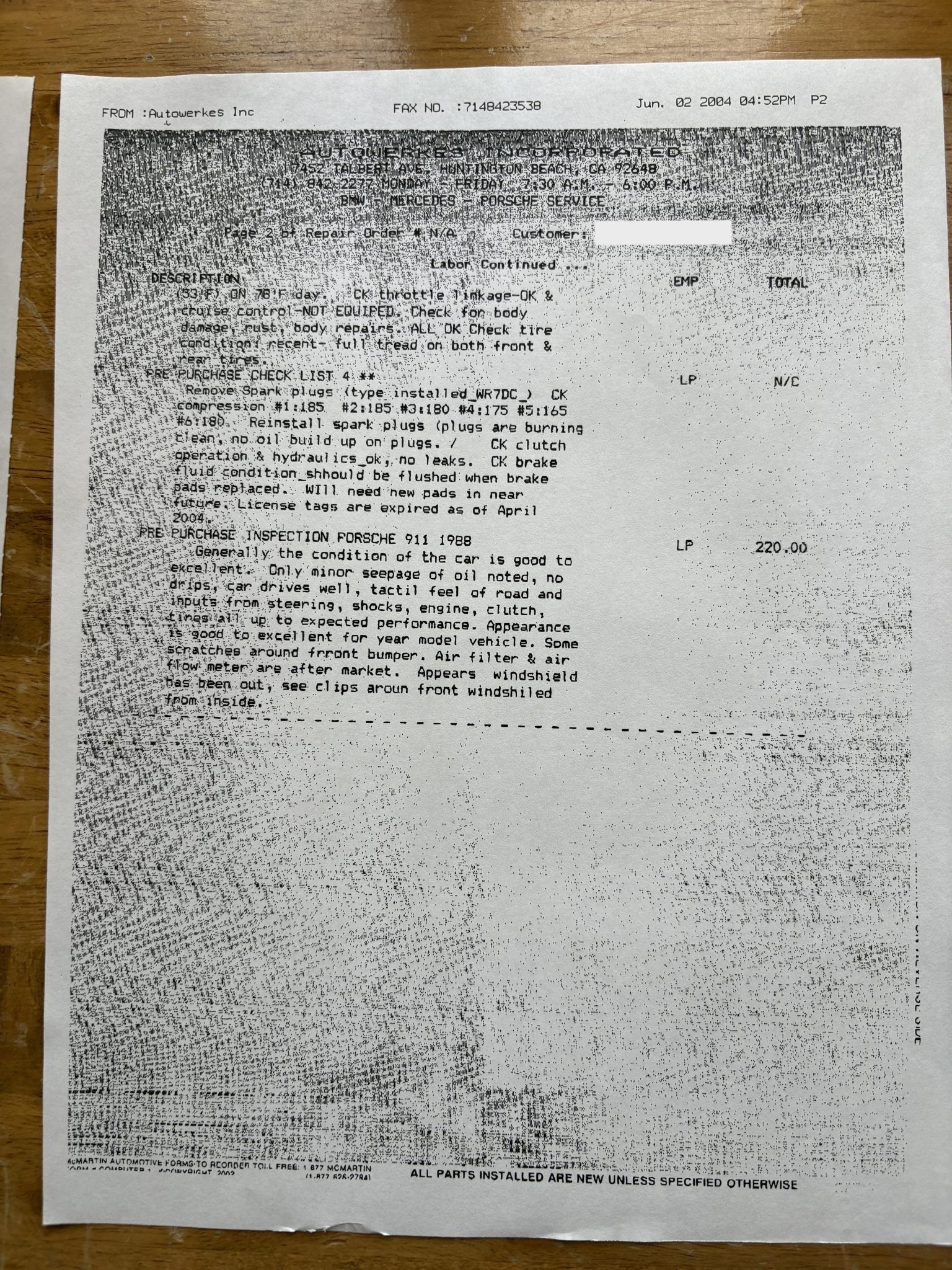Service record