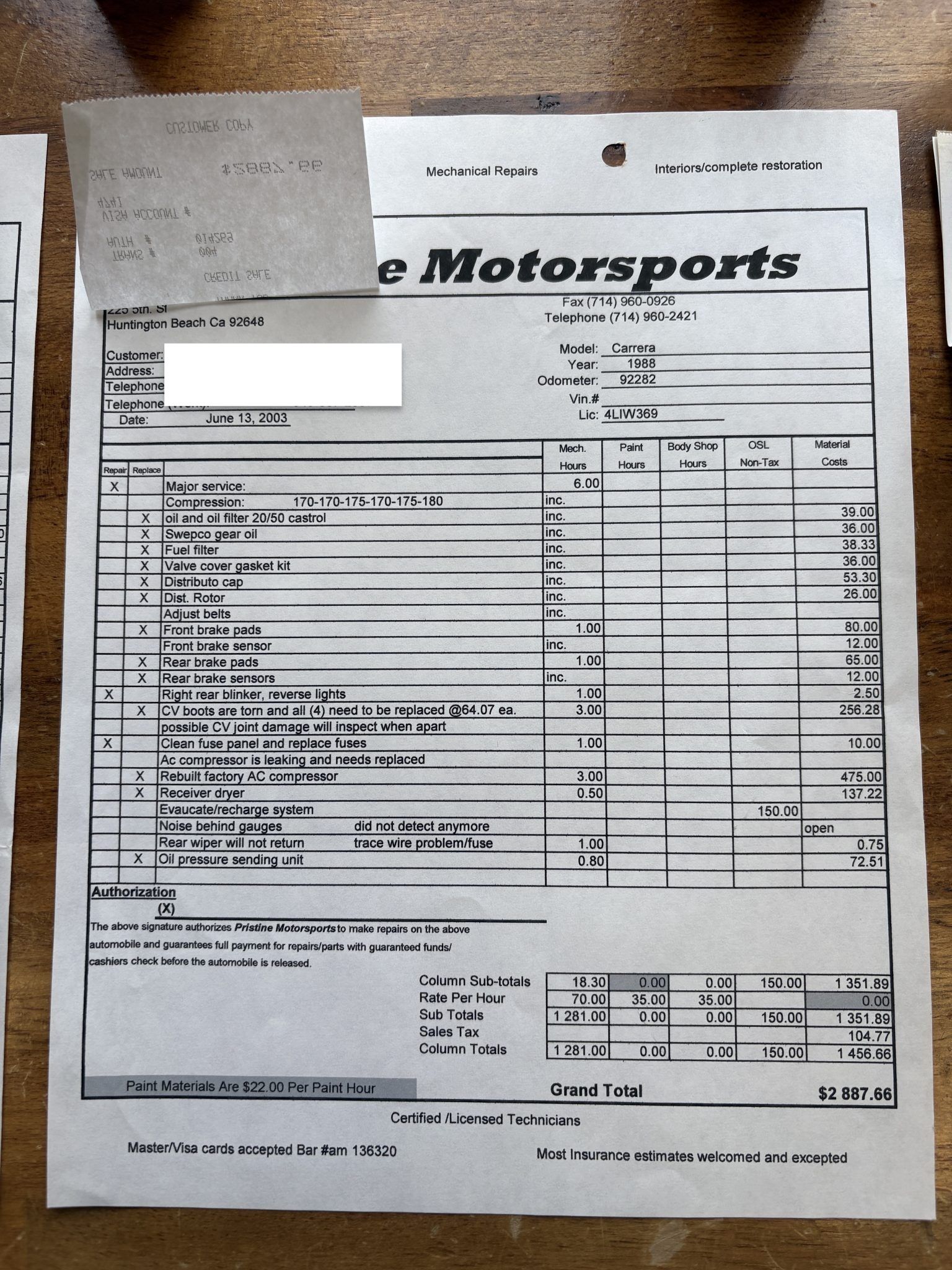 Service record