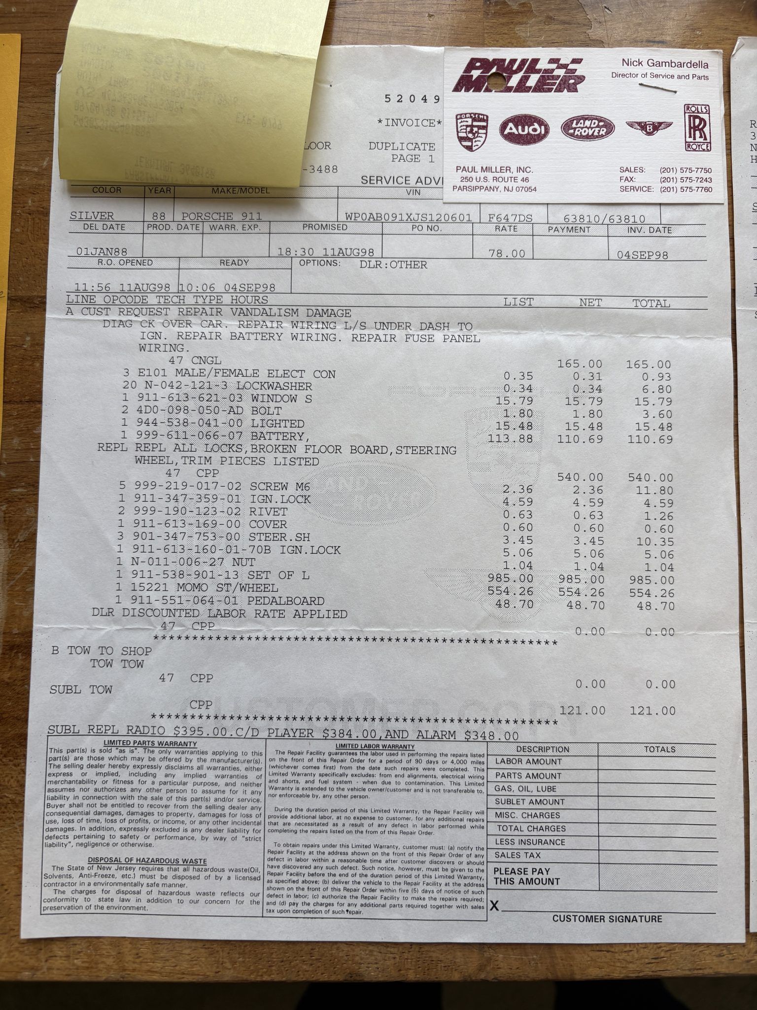 Service record