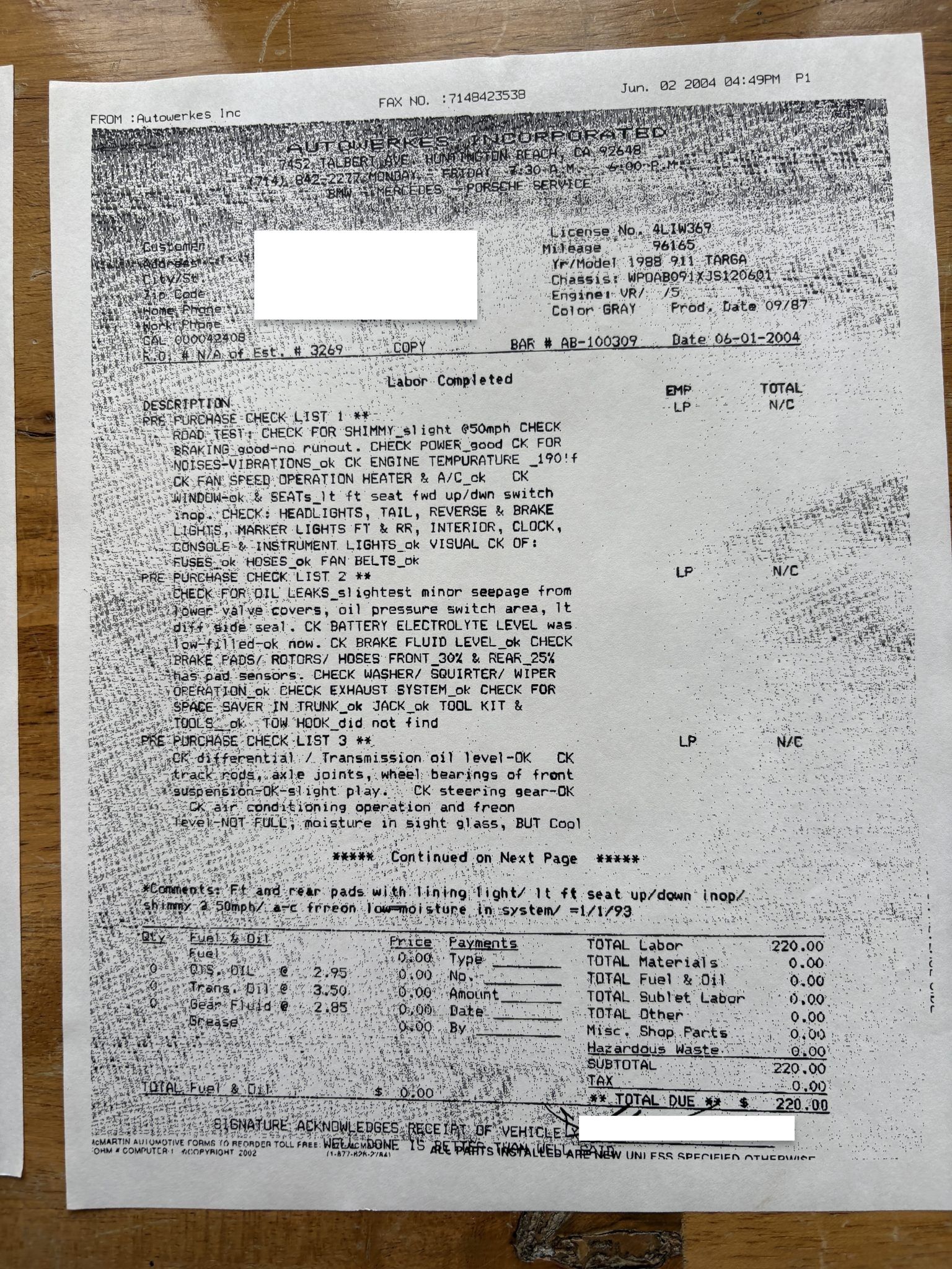 Service record