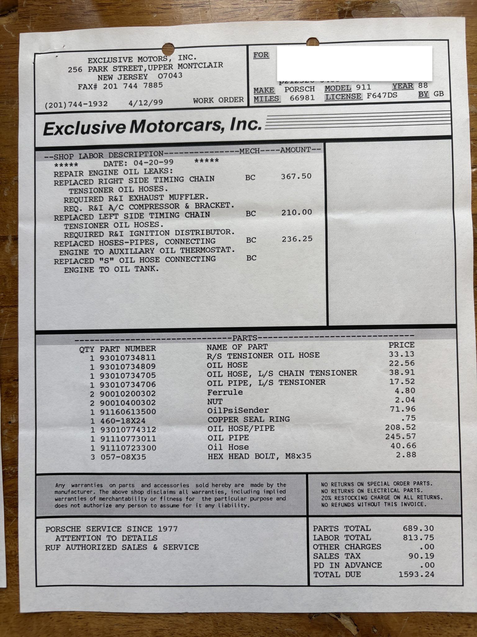 Service record
