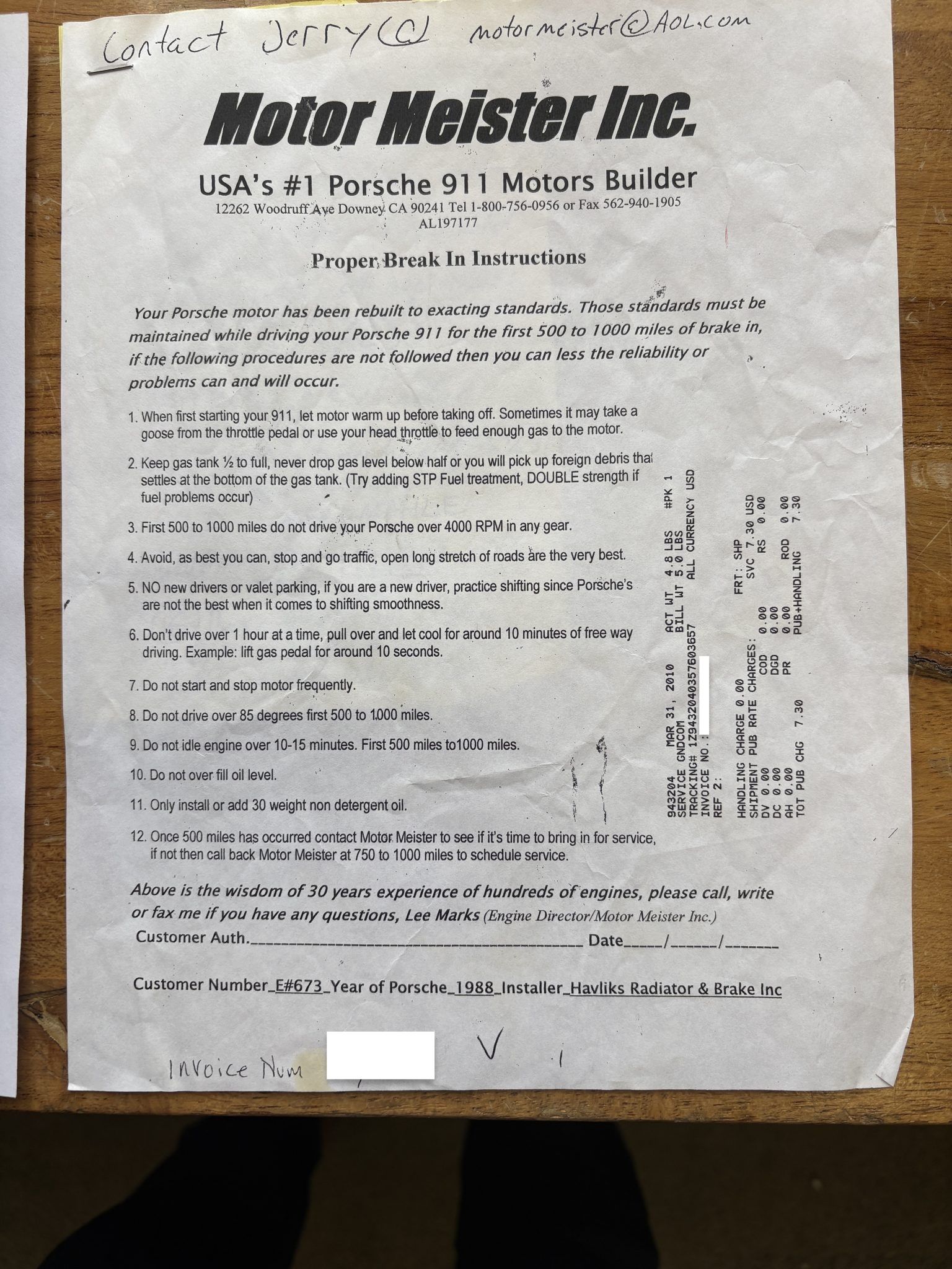 Service record