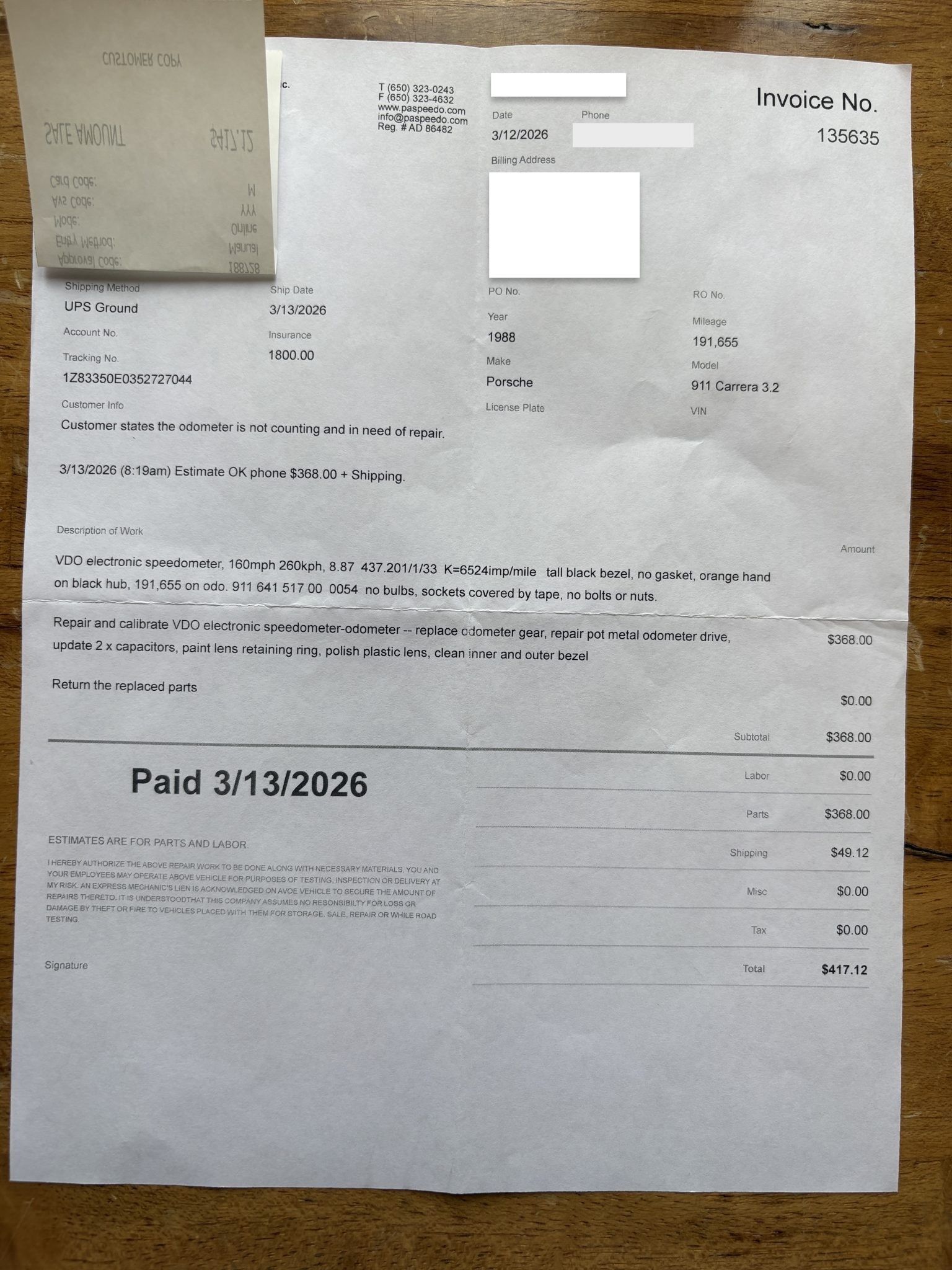 Service record