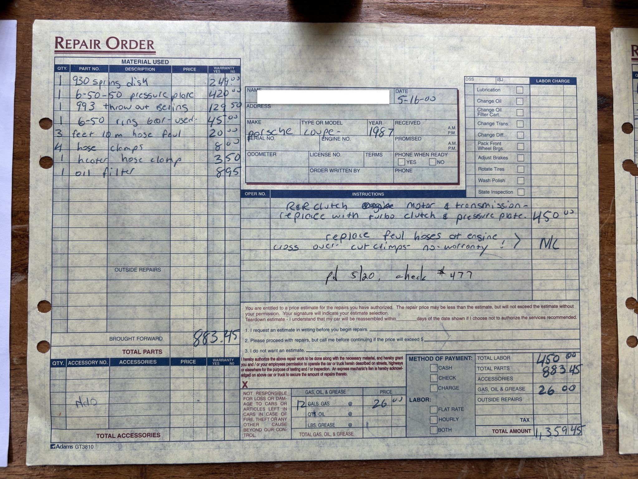 Service record