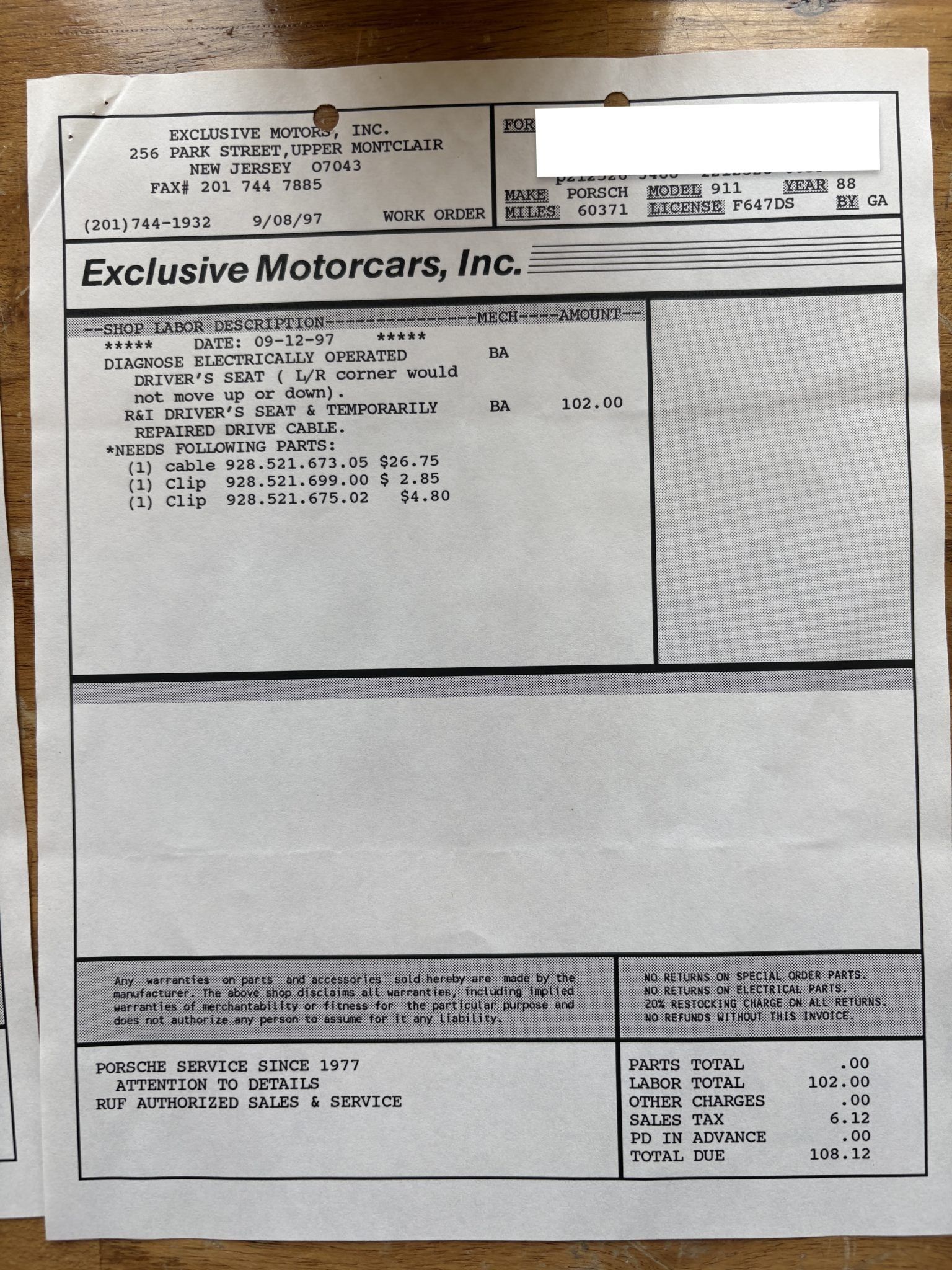 Service record