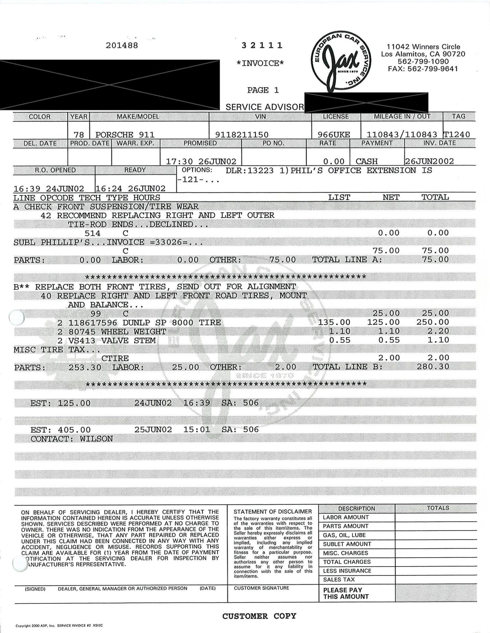 Service record