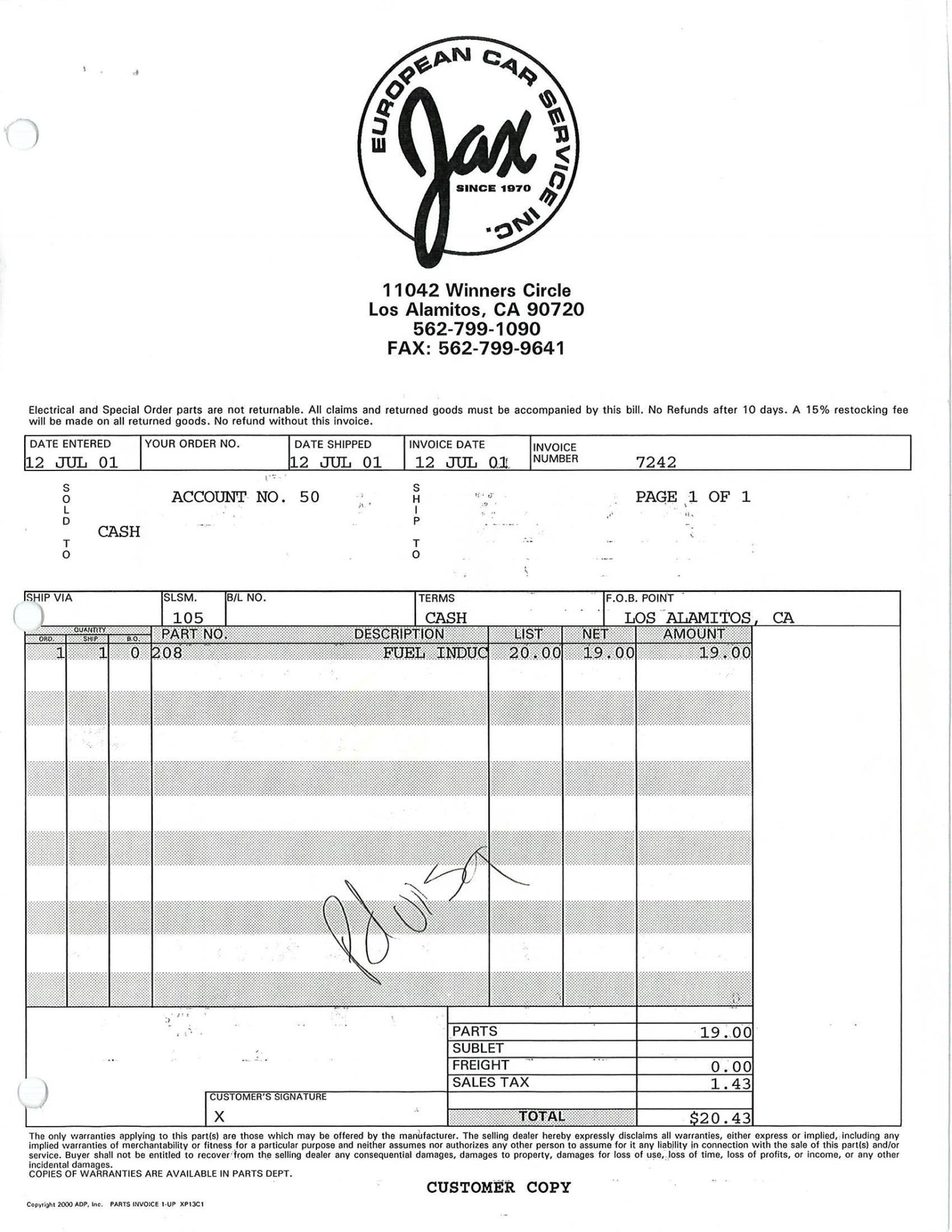 Service record