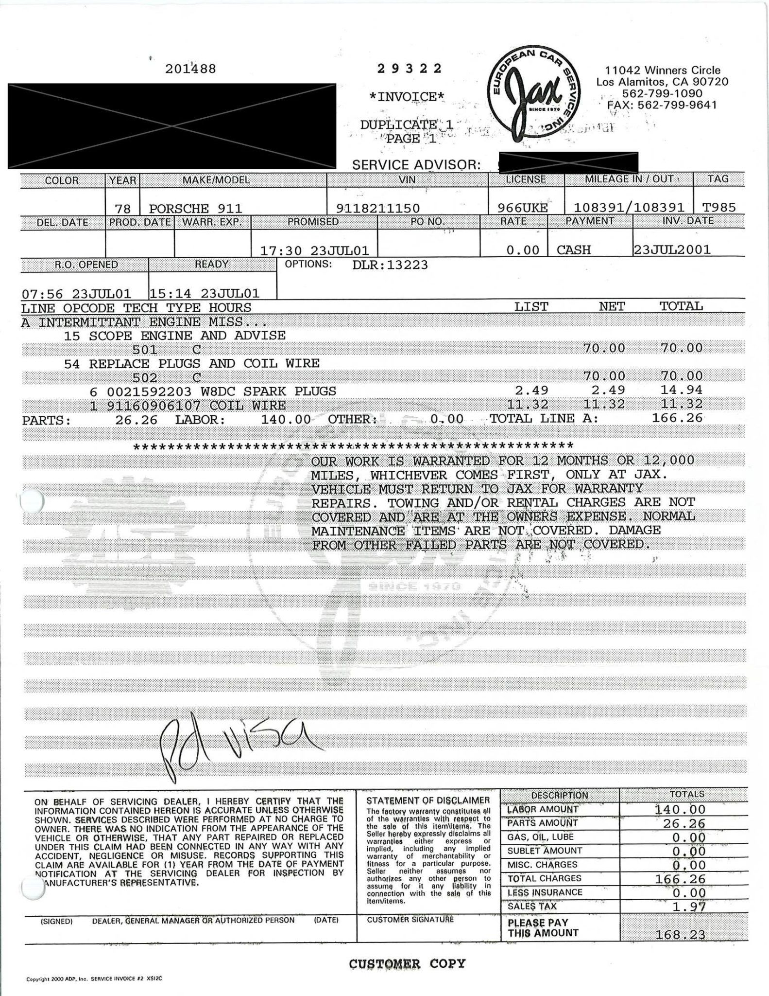 Service record