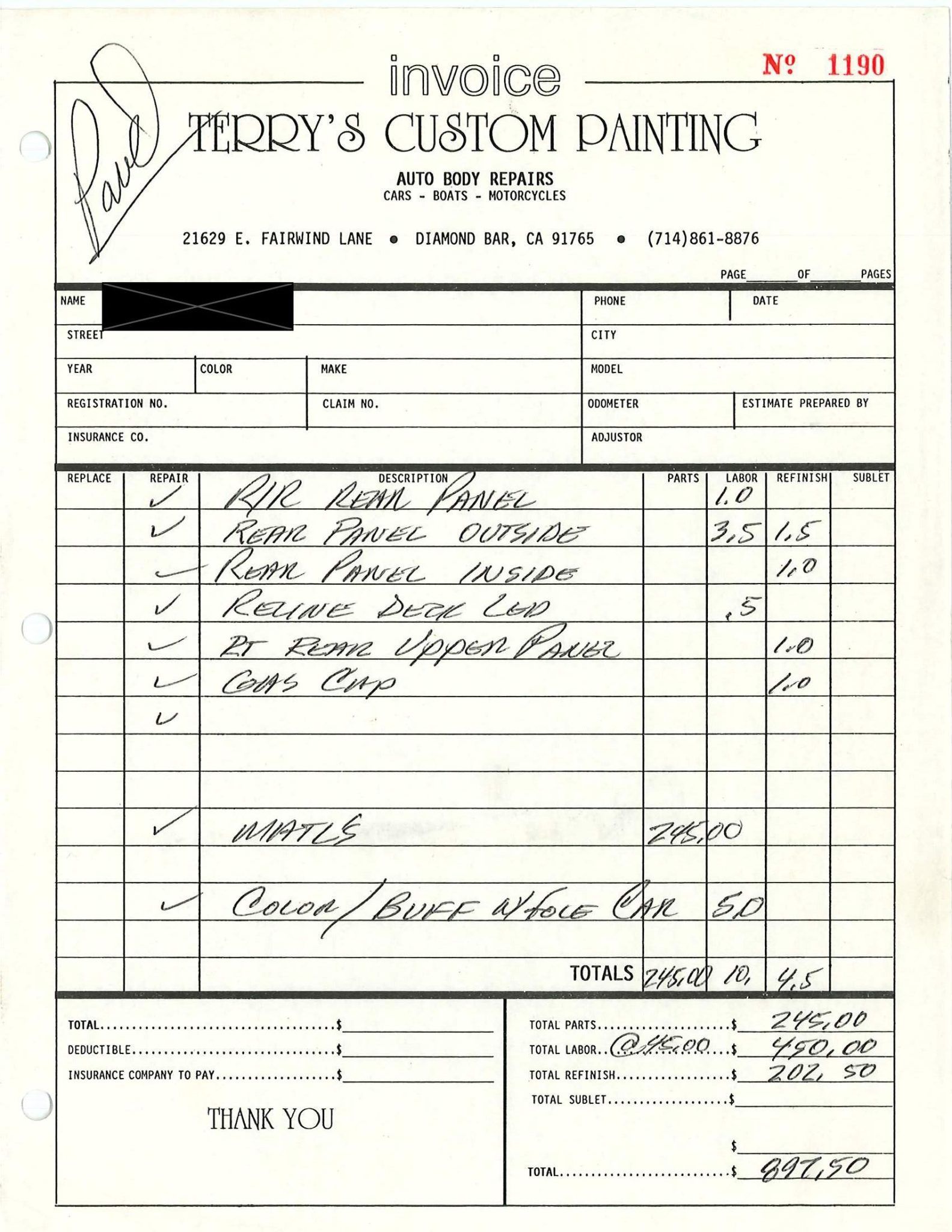 Service record