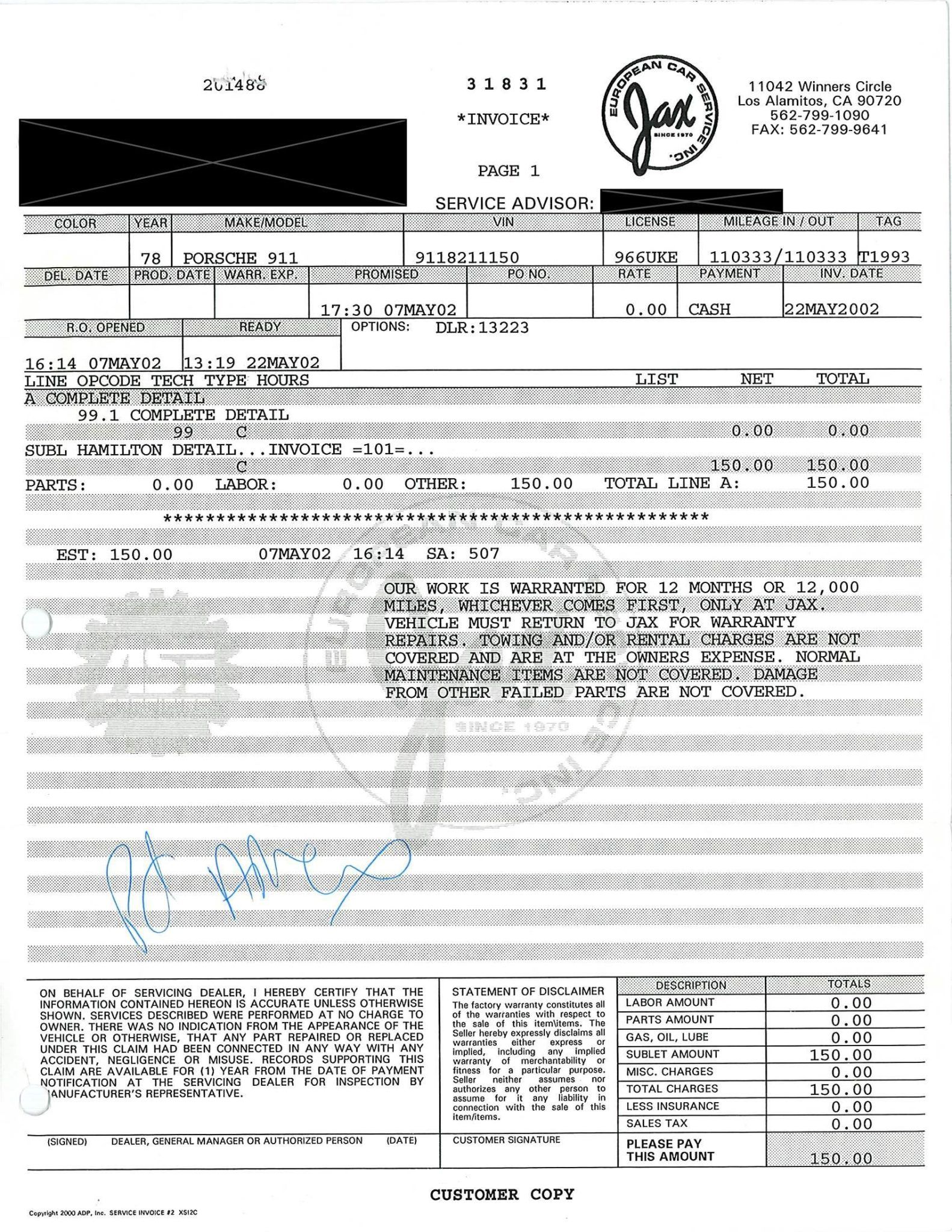 Service record