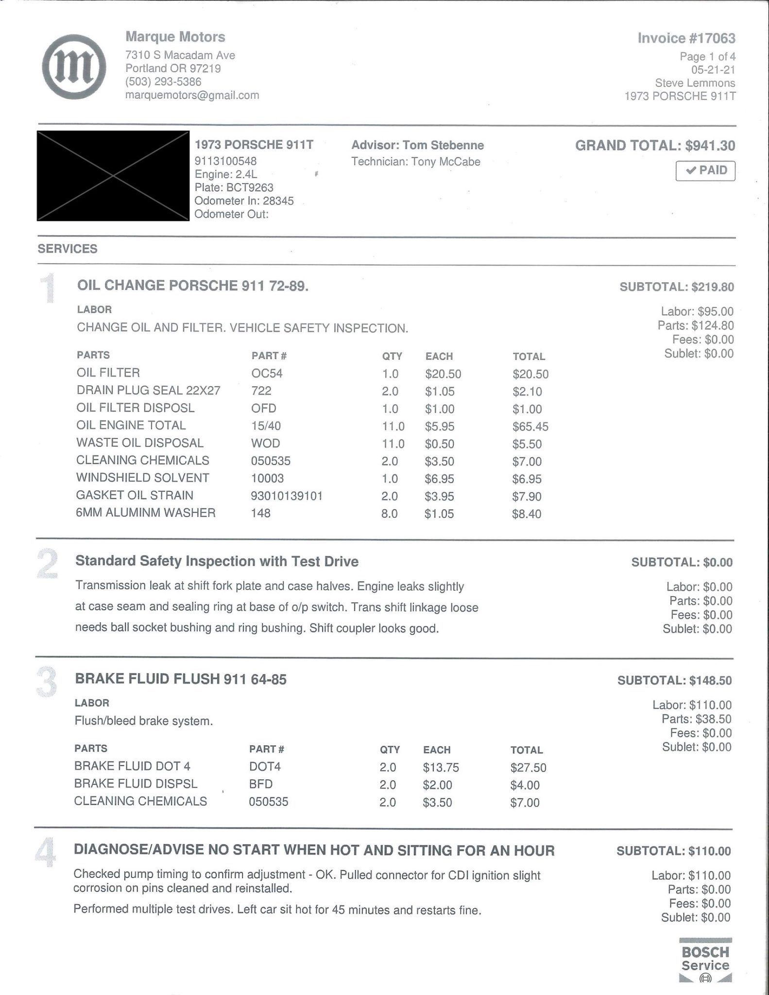 Service record