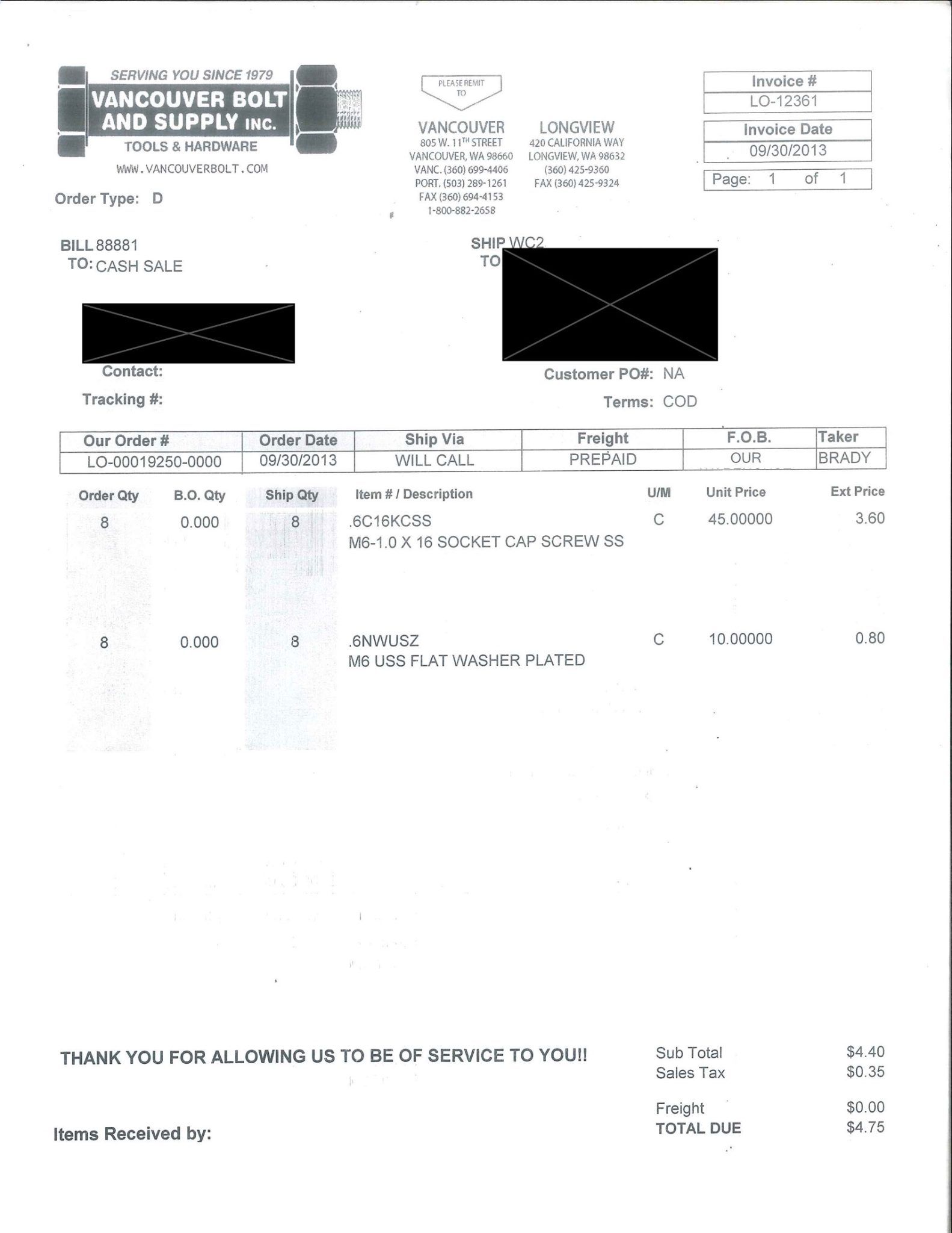 Service record