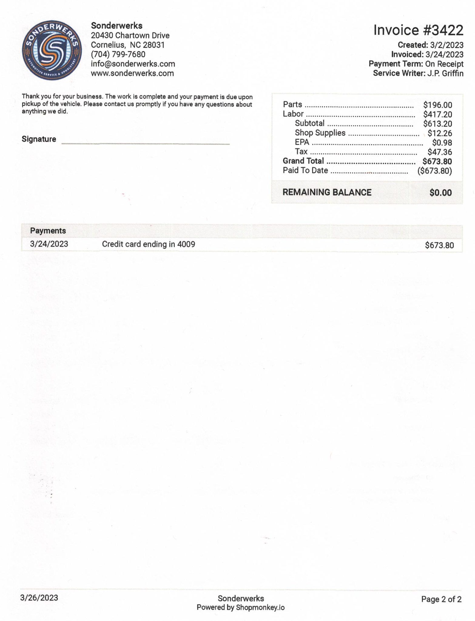 Service record