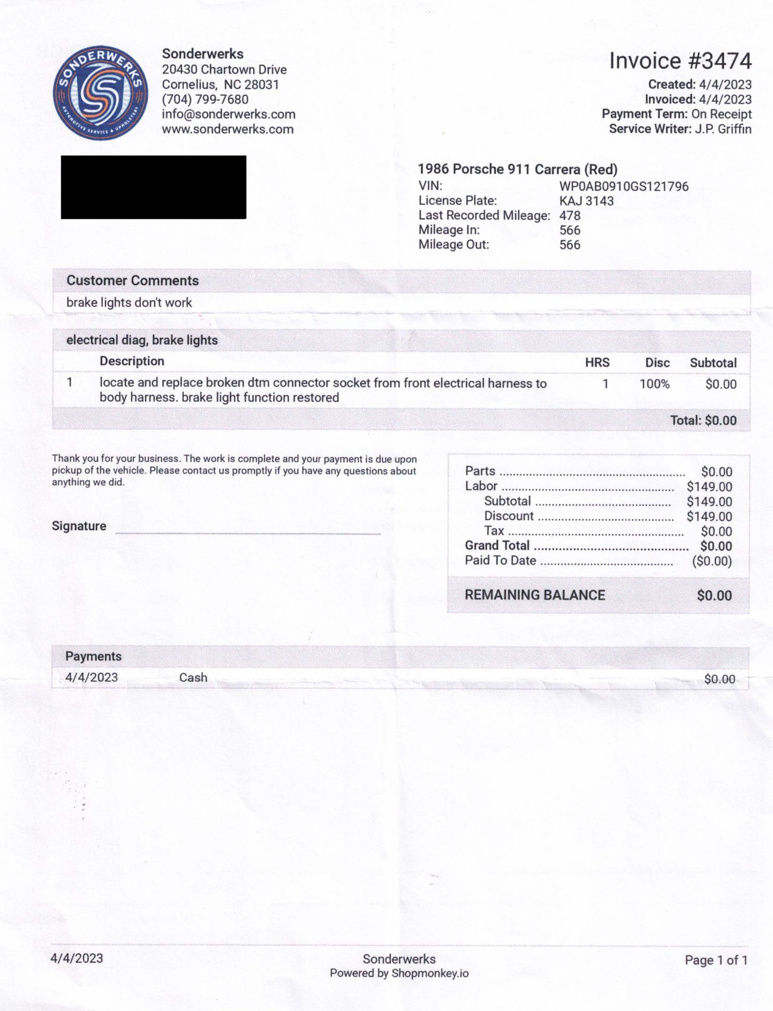 Service record