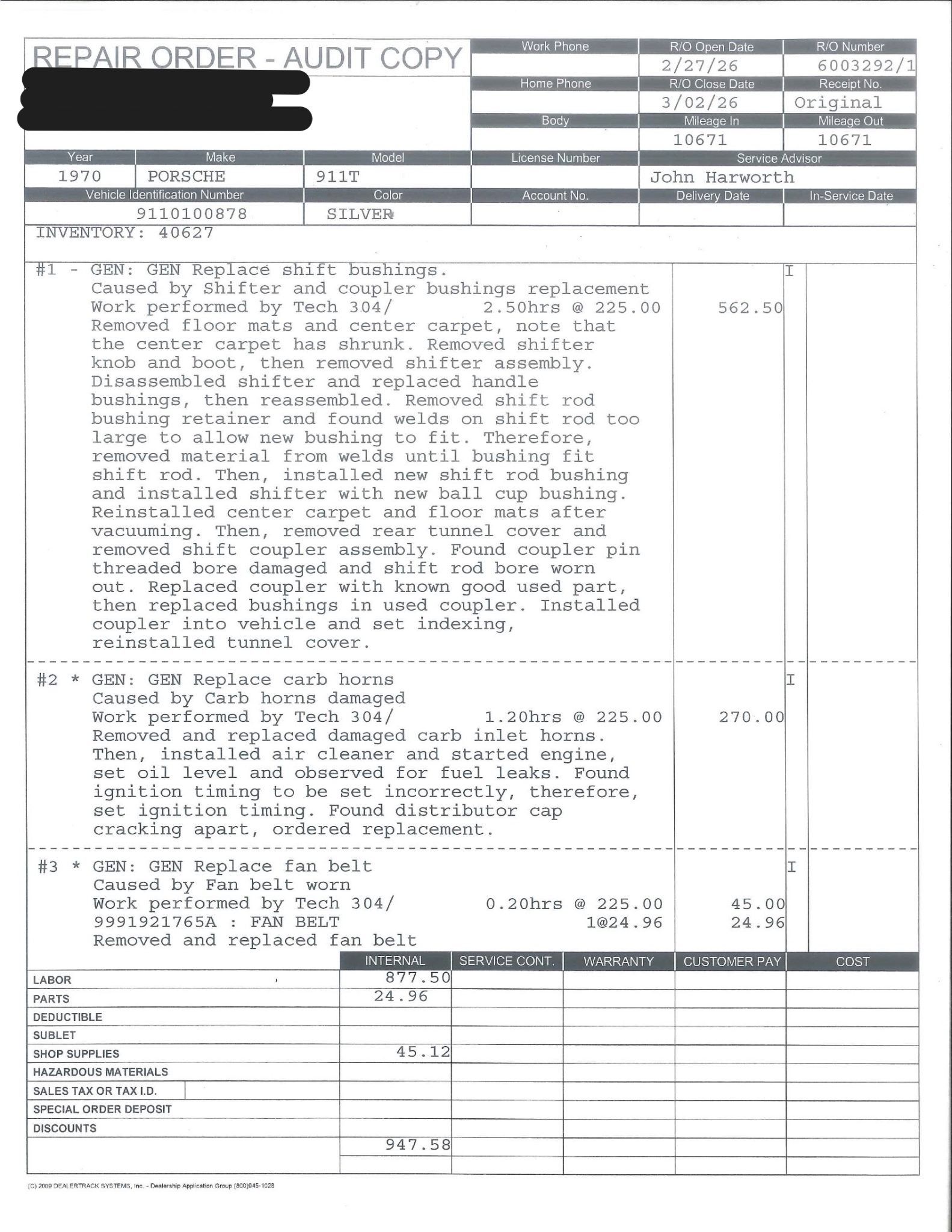 Service record