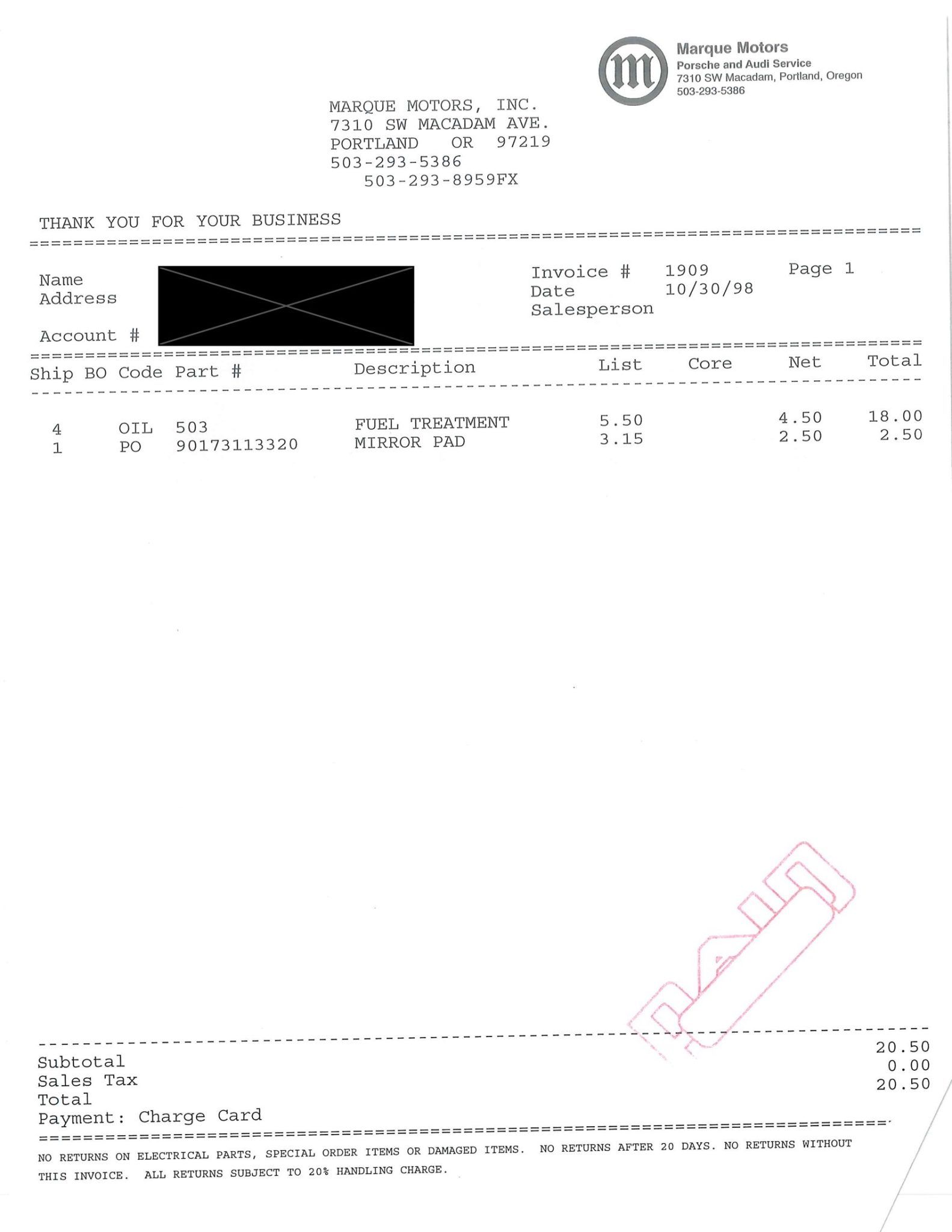 Service record