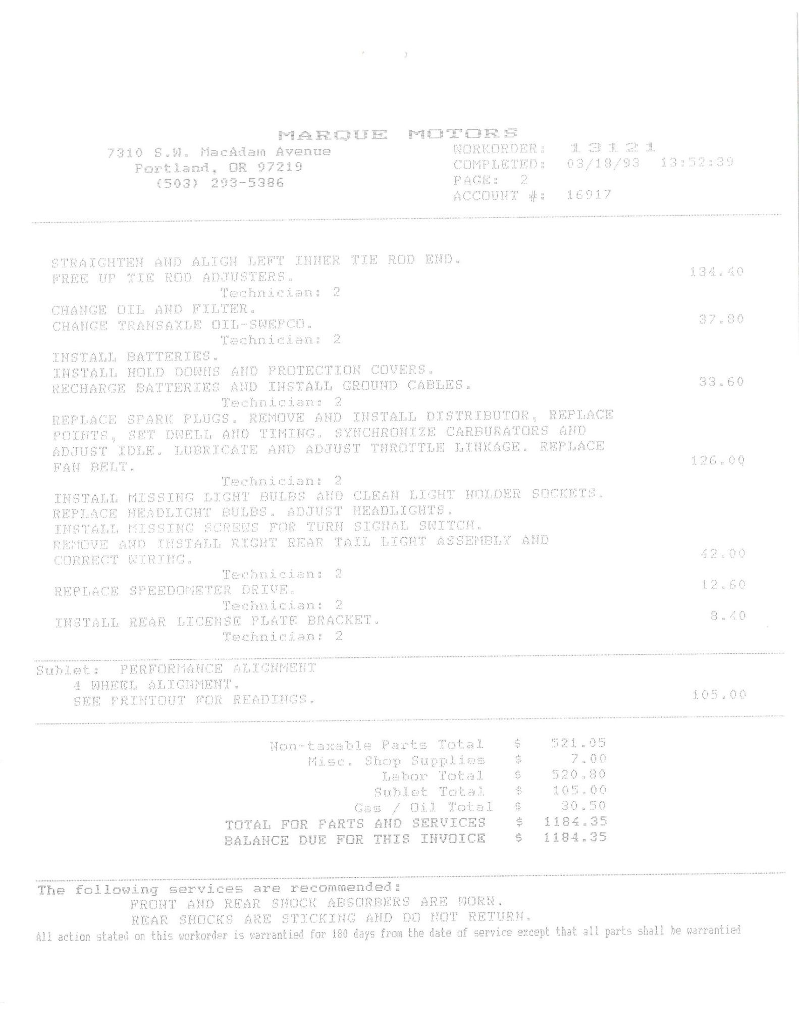 Service record