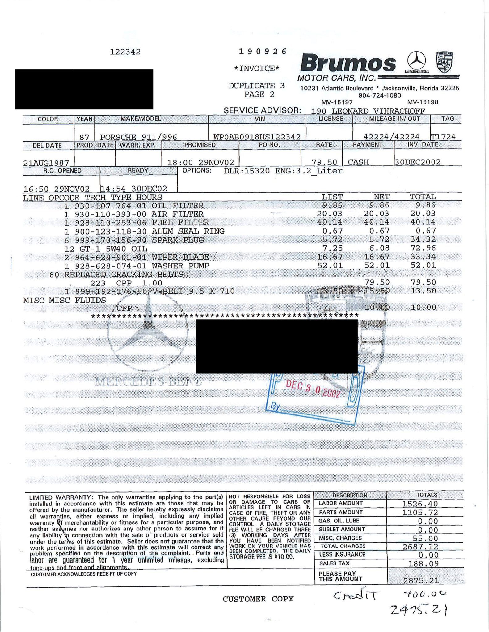 Service record