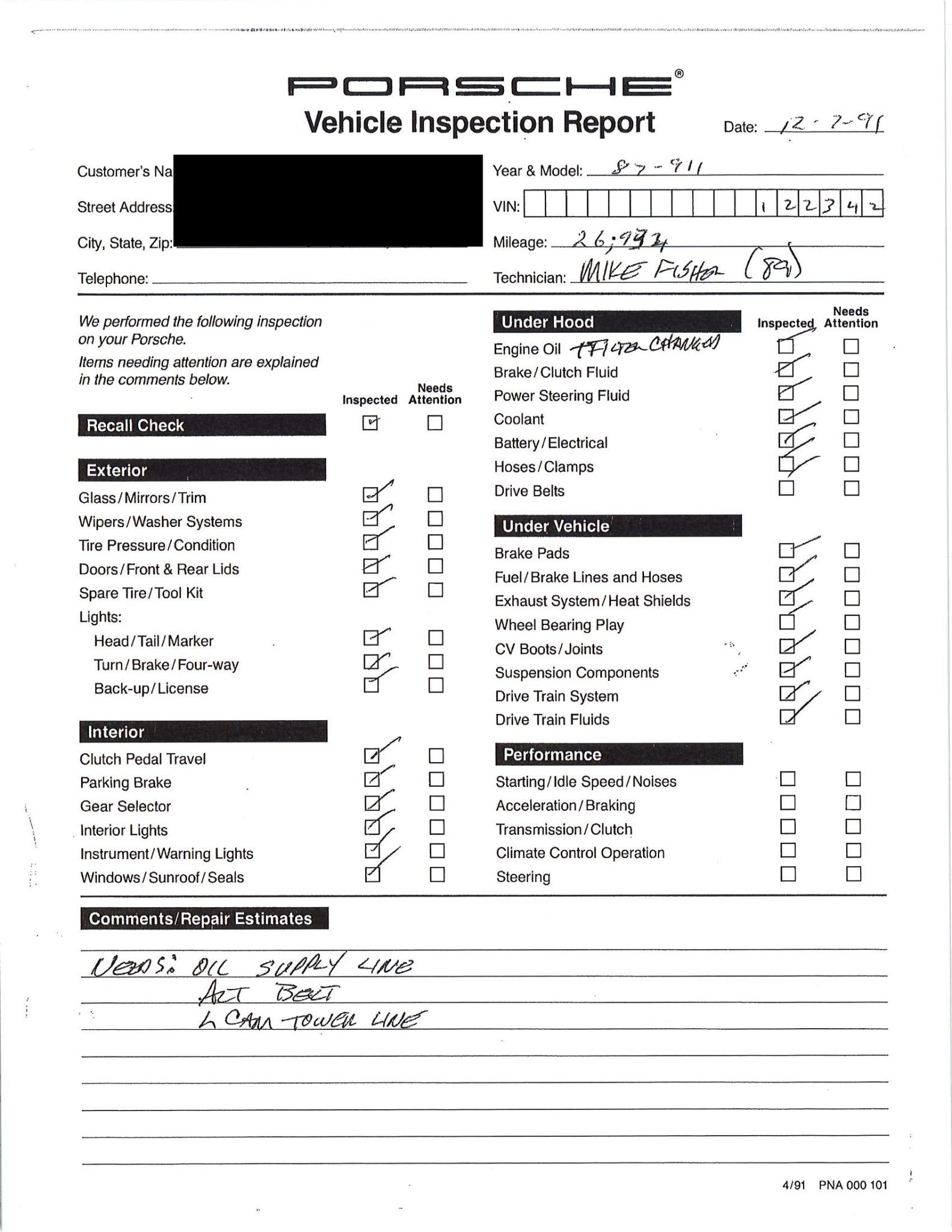 Service record