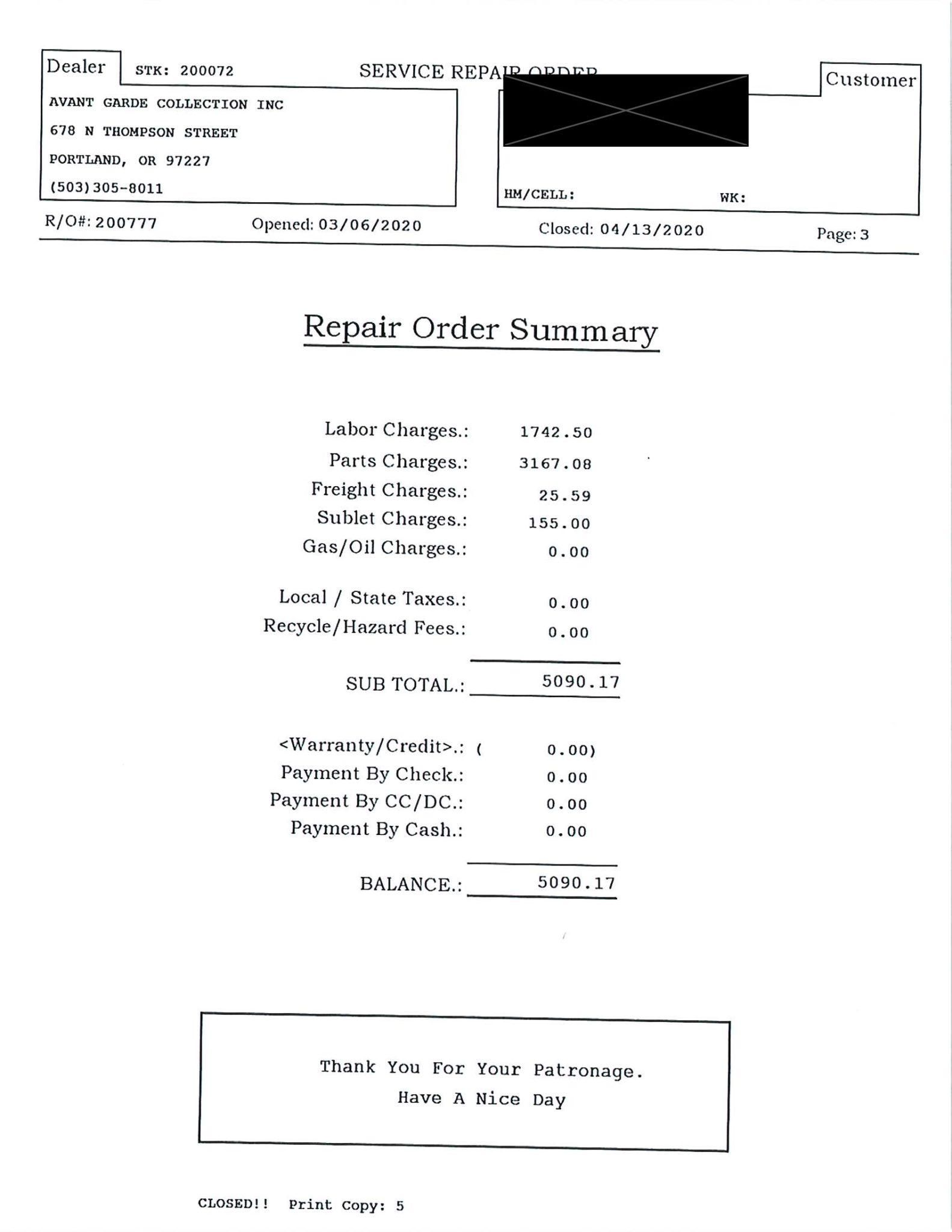 Service record