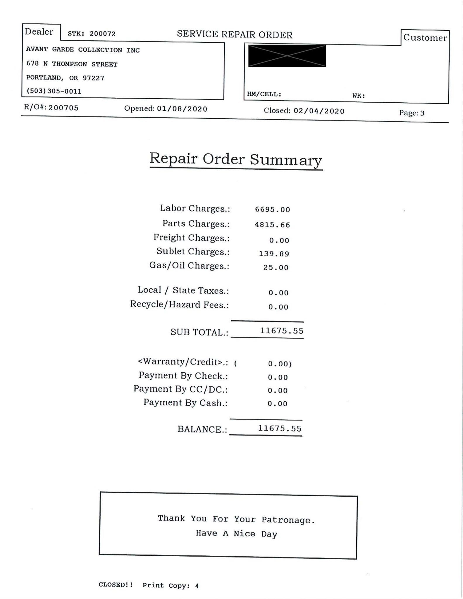 Service record